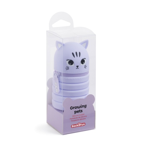 Estojo escolar de silicone extensível MIQUELRIUS Growing Pets Gatinha
