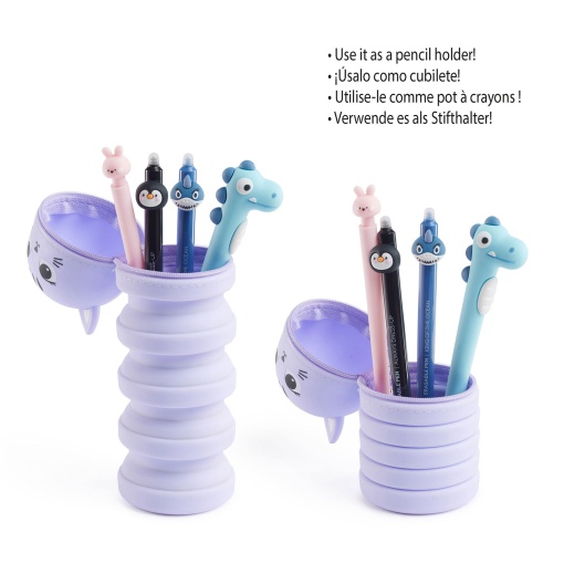 Estojo escolar de silicone extensível MIQUELRIUS Growing Pets Gatinha