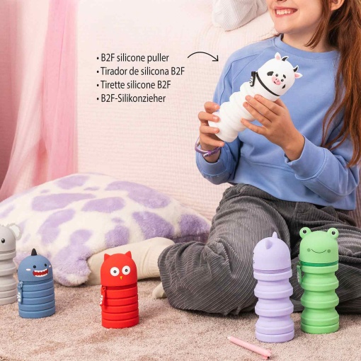 Estojo escolar de silicone extensível MIQUELRIUS Growing Pets Vaquinha