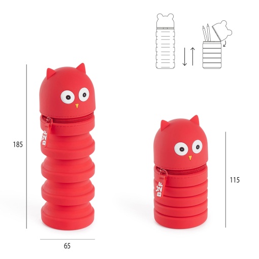 Estojo escolar de silicone extensível MIQUELRIUS Growing Pets Coruja