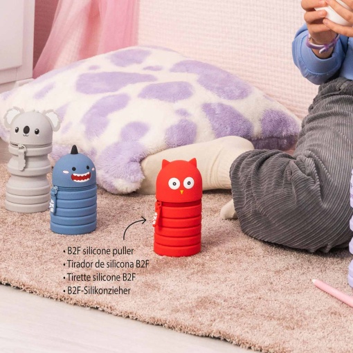 Estojo escolar de silicone extensível MIQUELRIUS Growing Pets Coruja