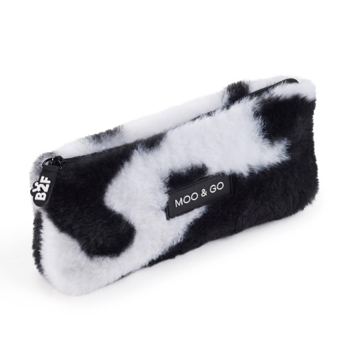 Estojo escolar de pelúcia MIQUELRIUS Moo&Go preto