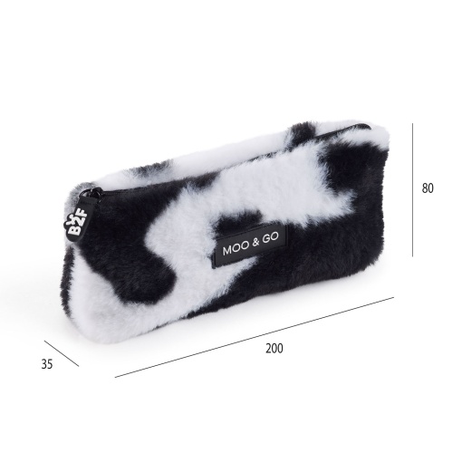 Estojo escolar de pelúcia MIQUELRIUS Moo&Go preto