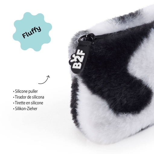 Estojo escolar de pelúcia MIQUELRIUS Moo&Go preto