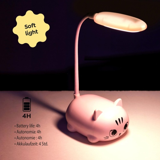 Candeeiro LED MIQUELRIUS Back2Fun Gato rosa