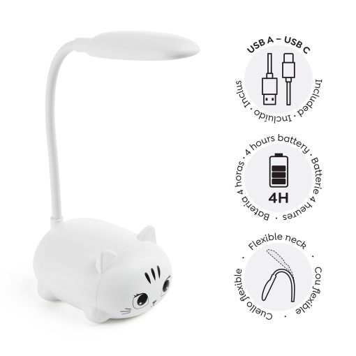 Candeeiro LED MIQUELRIUS Back2Fun Gato branco