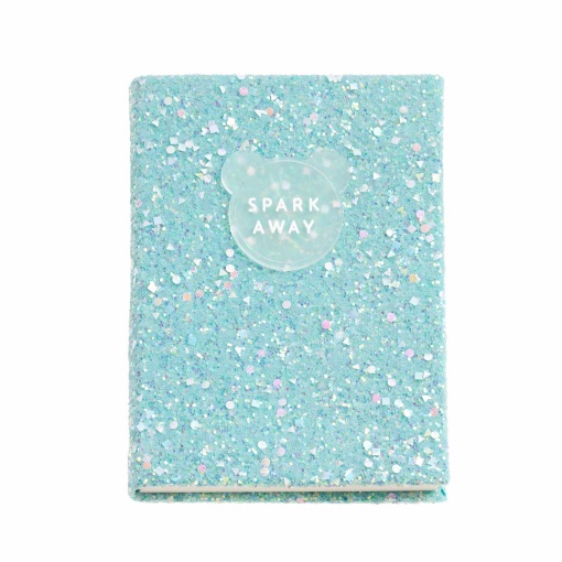 Caderno glitter A6 liso 96 folhas MIQUELRIUS Keep it Shiny azul