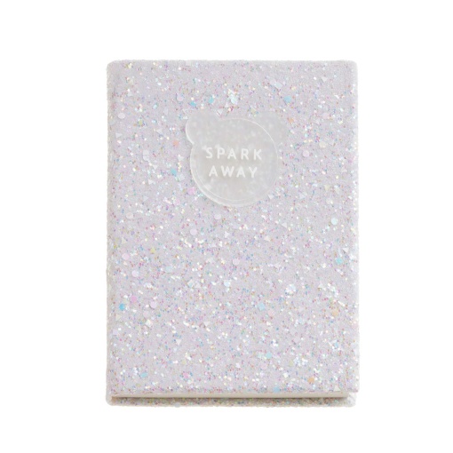 Caderno glitter A6 liso 96 folhas MIQUELRIUS Keep it Shiny branco