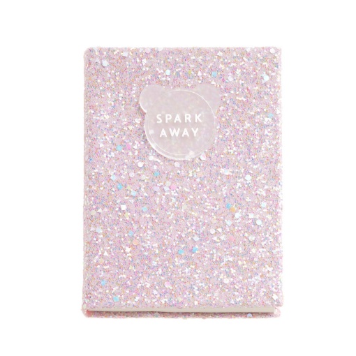Caderno glitter A6 liso 96 folhas MIQUELRIUS Keep it Shiny rosa