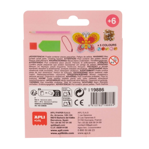Cria o teu porta-chaves Diamond APLI KIDS borboleta