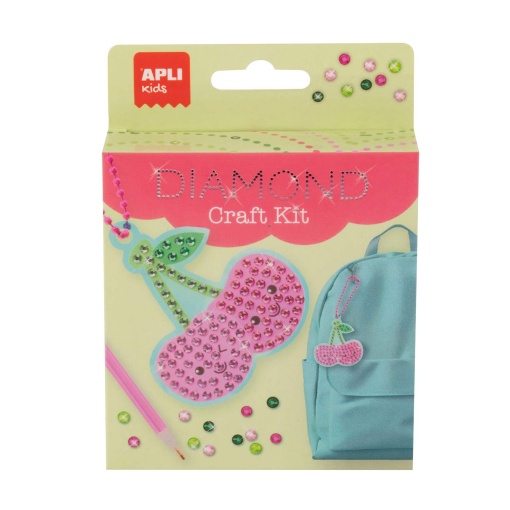 Cria o teu porta-chaves Diamond APLI KIDS cereja