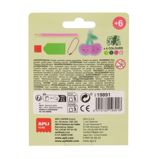 Cria o teu porta-chaves Diamond APLI KIDS cereja