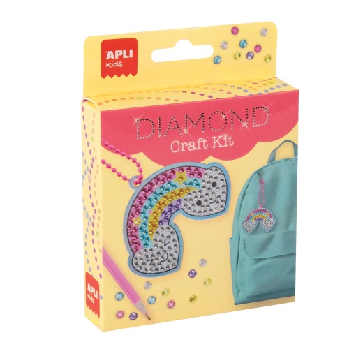 Cria o teu porta-chaves Diamond APLI KIDS arco-íris
