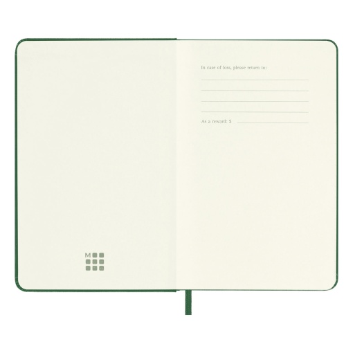 Caderno A6 pautado capa dura MOLESKINE Classic verde myrtle com elástico
