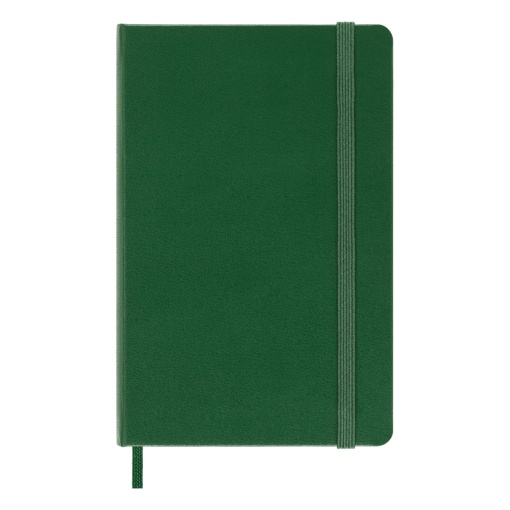 Caderno A6 liso capa dura MOLESKINE Classic verde myrtle com elástico