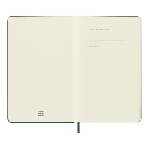 Caderno A5 liso capa dura MOLESKINE Classic verde myrtle com elástico