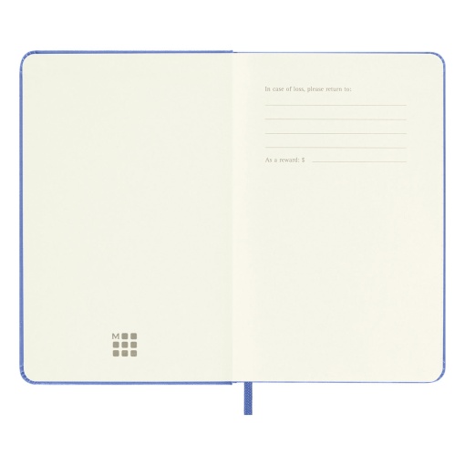 Caderno A6 pautado capa dura MOLESKINE Classic azul hydrangea com elástico