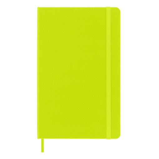 Caderno A5 pautado capa dura MOLESKINE Classic verde lemon com elástico