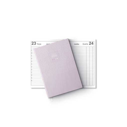 Agenda diária A6 2026 FIRMO Micro Spot lavanda aurora