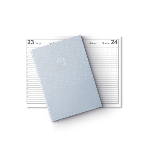 Agenda diária A5 2026 FIRMO Super Spot azul lagoa