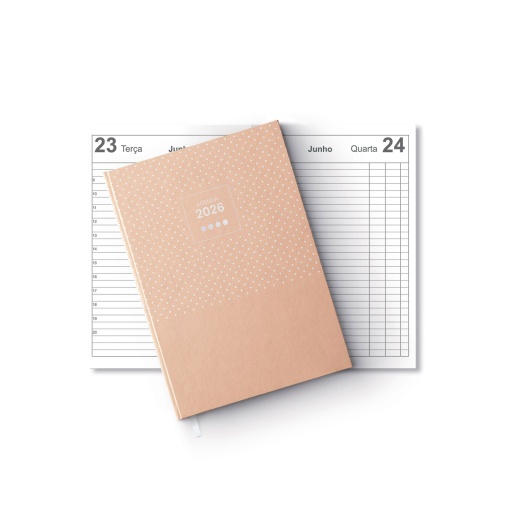 Agenda diária A5 2026 FIRMO Super Spot laranja tangerina
