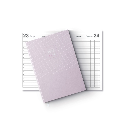 Agenda diária A5 2026 FIRMO Super Spot lavanda aurora