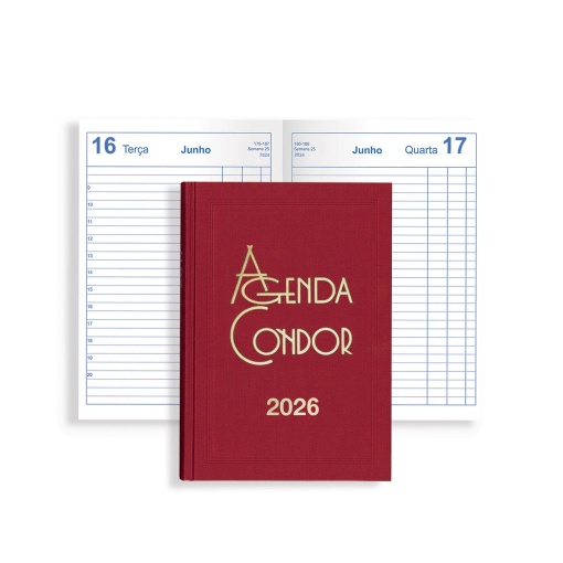 Agenda diária A5 2026 FIRMO Condor vermelho