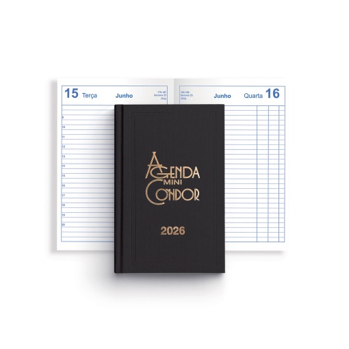 Agenda diária A6 2026 FIRMO Mini Condor preto