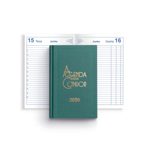 Agenda diária A6 2026 FIRMO Mini Condor verde