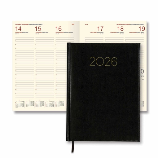 Agenda semanal A4 2026 FIRMO Condor Excel preta