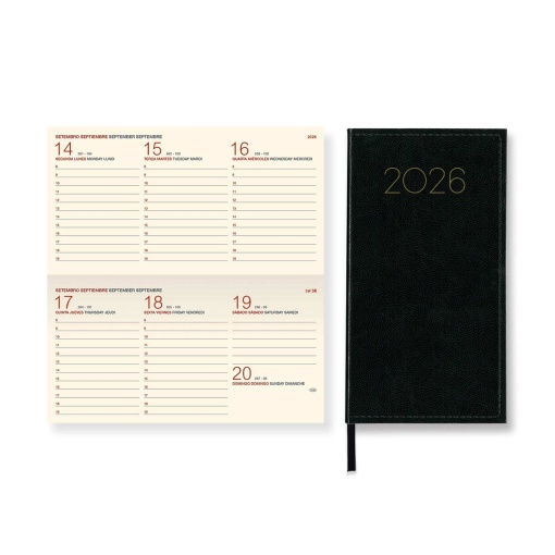 Agenda semanal A6 2026 FIRMO Condor Excel preta