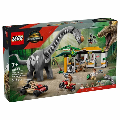 LEGO Jurassic World Missão de Localização de Raptor e Titanossauro 76973