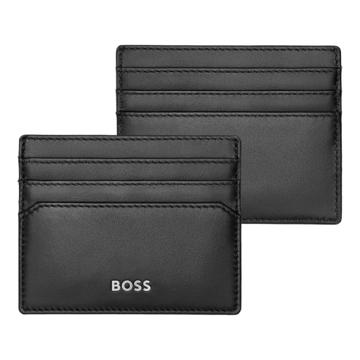 Porta-cartões em pele Hugo Boss Classic Smooth preto