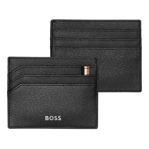 Porta-cartões em pele Hugo Boss Iconic preto