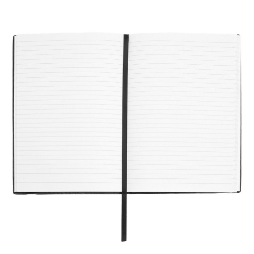 Caderno A5 pautado HUGO BOSS Monogram 96 folhas 80g cinza com elástico