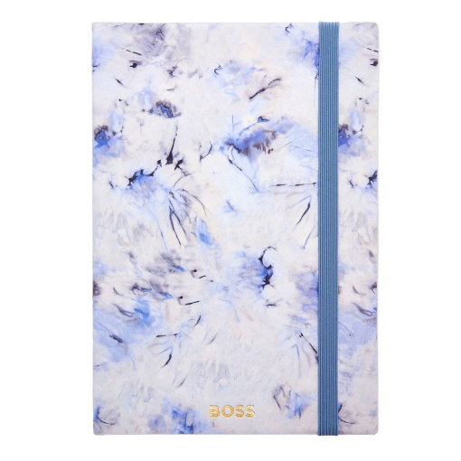Caderno A5 pautado Hugo Boss Tie-Dye Flower violeta com elástico