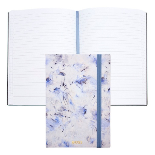 Caderno A5 pautado HUGO BOSS Tie-Dye Flower 96 folhas 80g violeta com elástico