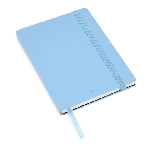 Caderno A5 pautado HUGO BOSS Pastel Classic 96 folhas 80g azul com elástico