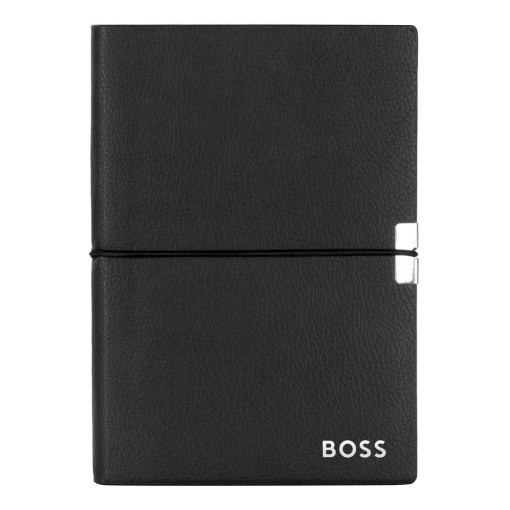 Caderno A6 pautado com agenda Hugo Boss Elegance Storyline preto com elástico