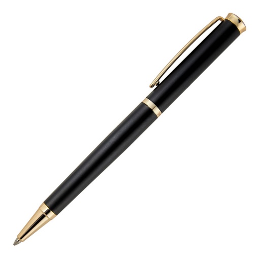 Hugo Boss Sophisticated Matte Black/Gold Ballpoint Pen, Medium
