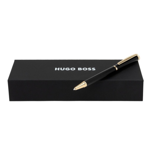 Hugo Boss Sophisticated Matte Black/Gold Ballpoint Pen, Medium