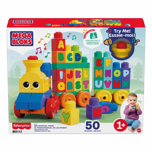 Mega Bloks 50 peças comboio musical ABC MATTEL