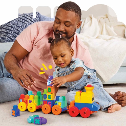 Mega Bloks 50 peças comboio musical ABC MATTEL