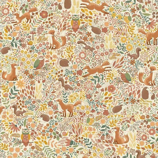 Tecido MAKOWER Hello Autumn Wild Wood Cream 1x1,12m