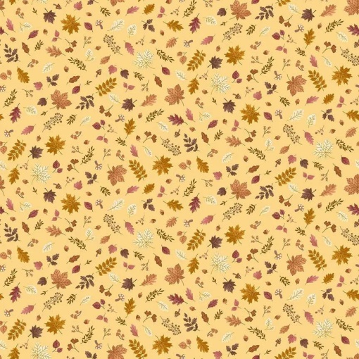 Tecido MAKOWER Hello Autumn Foliage Cascade Yellow 1x1,12m