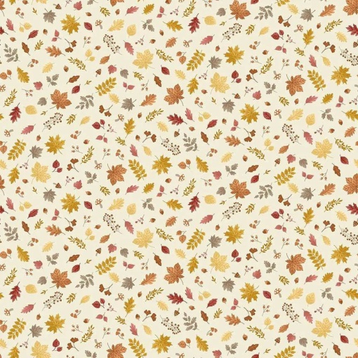 Tecido MAKOWER Hello Autumn Foliage Cascade Cream 1x1,12m