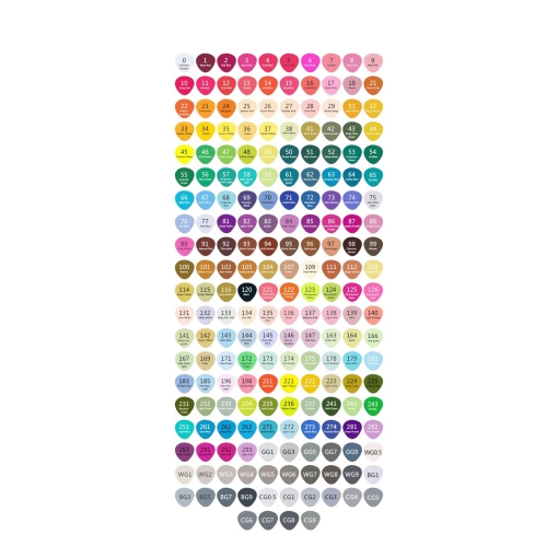 Marcador de álcool Artist by Alex Bog 2 pontas - 204 cores
