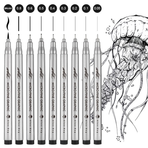 Conjunto 9 fineliners Artist by Alex Bog