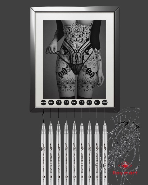 Conjunto 9 fineliners Artist by Alex Bog