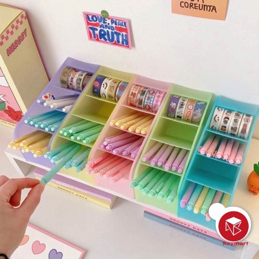 Organizador de secretária 4 divisórias 20x9cm Alex Bog sortido